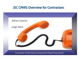 JSC CPARS Overview for Contractors