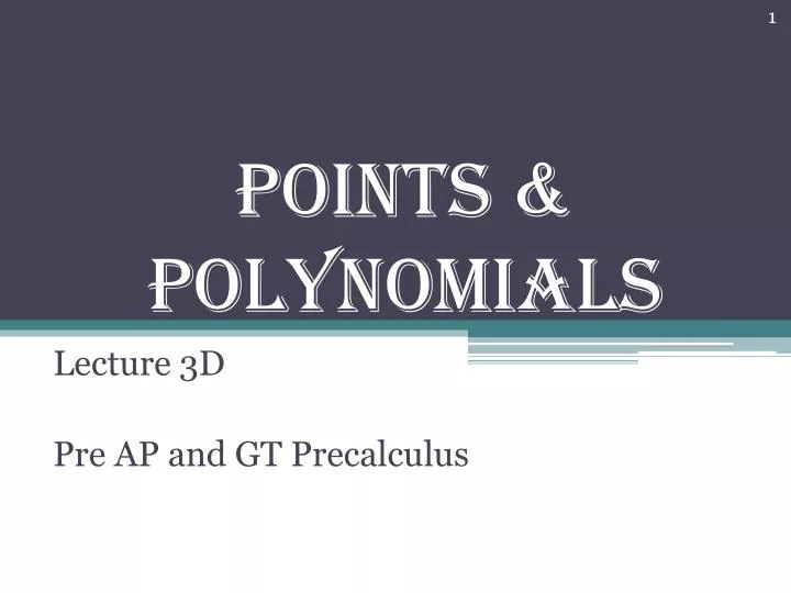 points polynomials