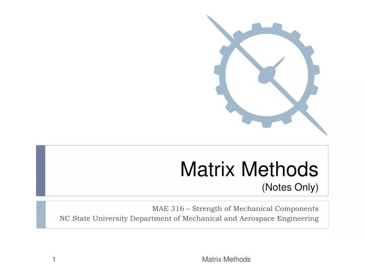 matrix methods notes only