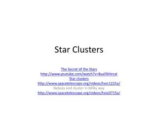 Star Clusters