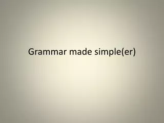 grammar made simple e r