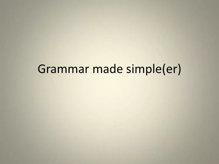 grammar made simple e r