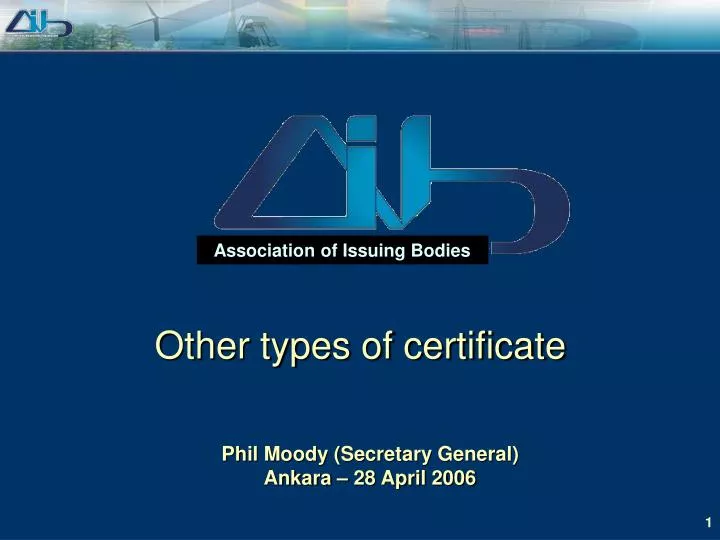 other types of certificate