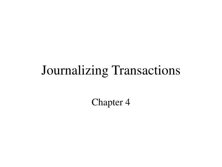journalizing transactions
