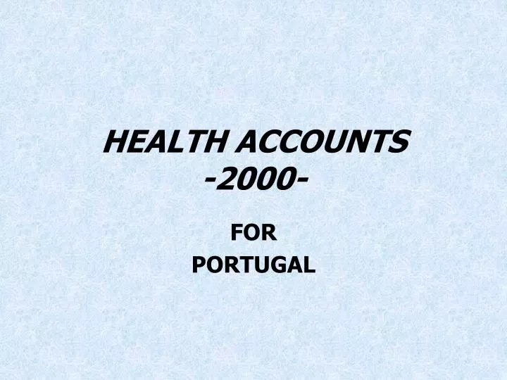 health accounts 2000