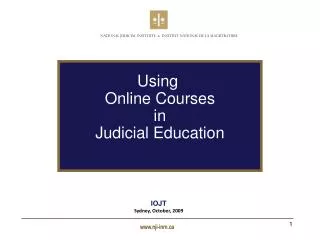 Using Online Courses in Judicial Education