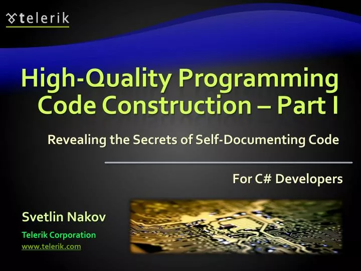 high quality programming code construction part i