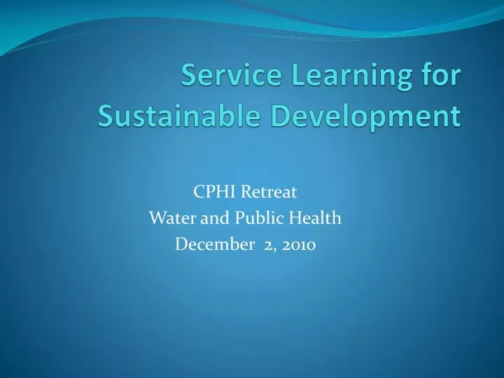service learning for sustainable development