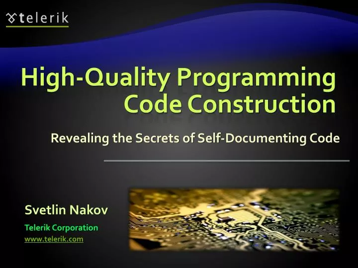 high quality programming code construction