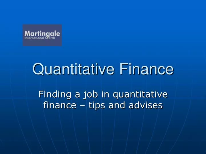 quantitative finance