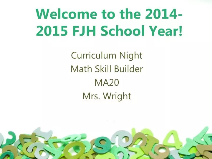 welcome to the 2014 2015 fjh school year