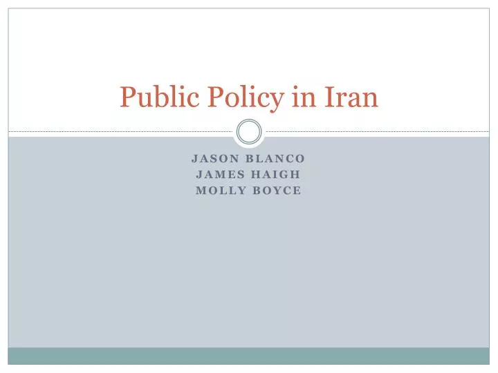 public policy in iran