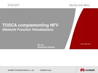 TOSCA complementing NFV (Network Function Virtualization)