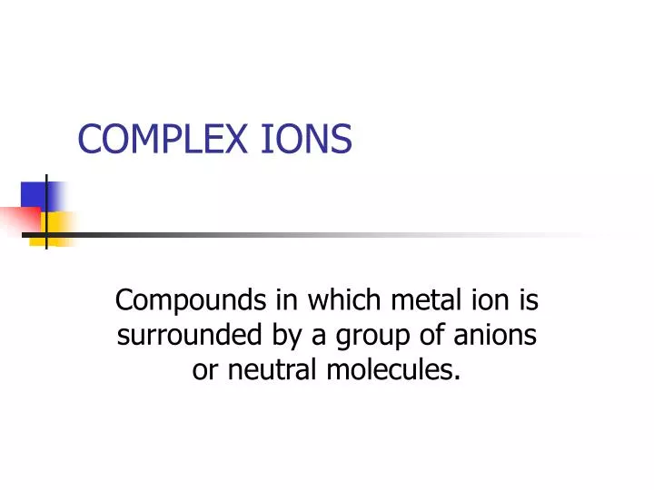 complex ions
