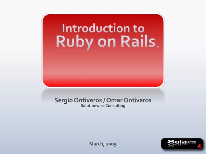 introduction to ruby on rails tm