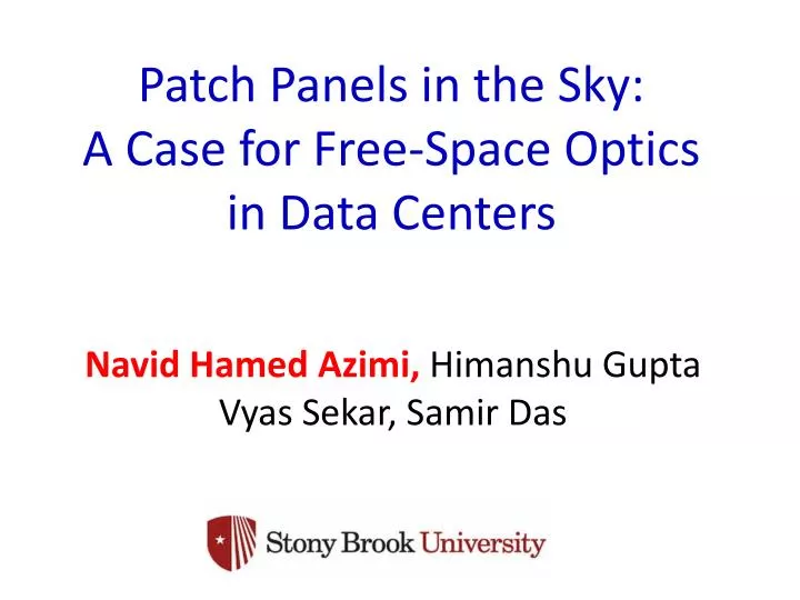 patch panels in the sky a case for free space optics in data centers