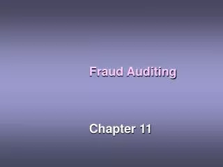 Fraud Auditing
