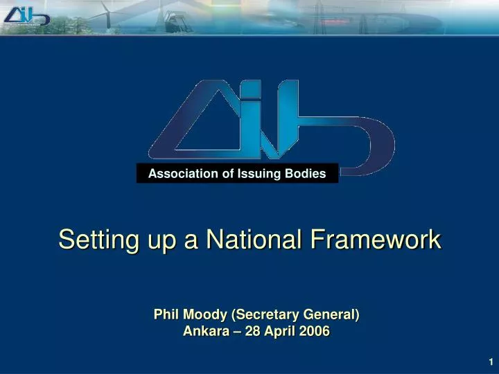 setting up a national framework