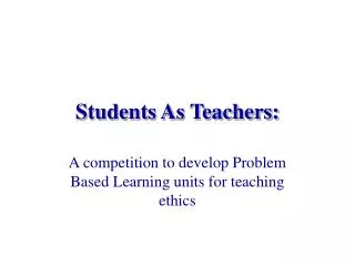 Students As Teachers: