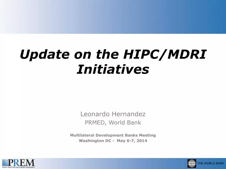 update on the hipc mdri initiatives