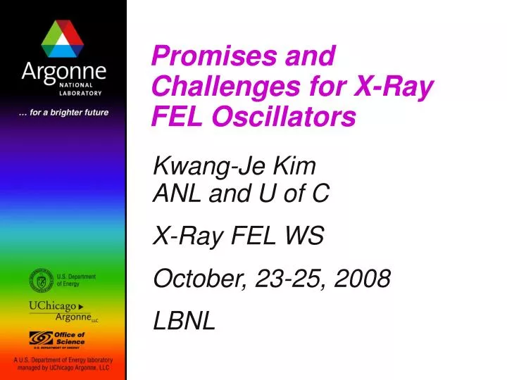 promises and challenges for x ray fel oscillators