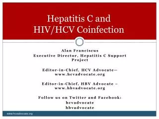 Hepatitis C and HIV/HCV Coinfection