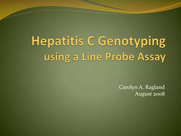 hepatitis c genotyping using a line probe assay