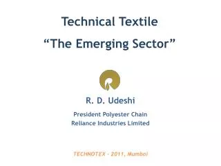 Technical Textile “The Emerging Sector”