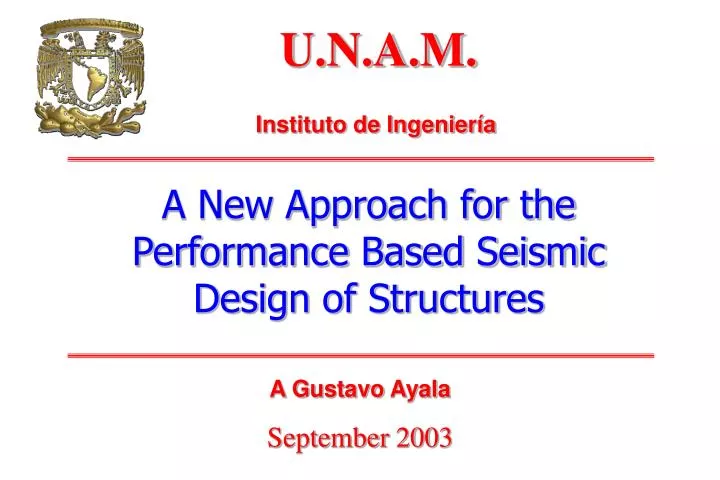 PPT - A New Approach for the Performance Based Seismic Design of ...