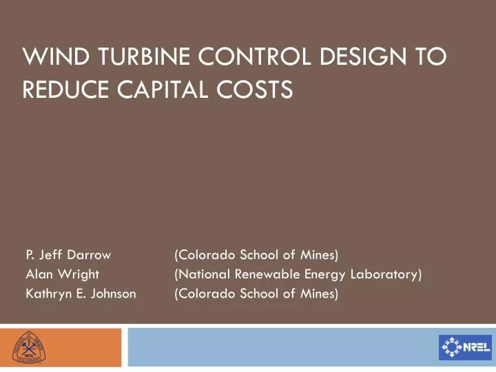 wind turbine control design to reduce capital costs