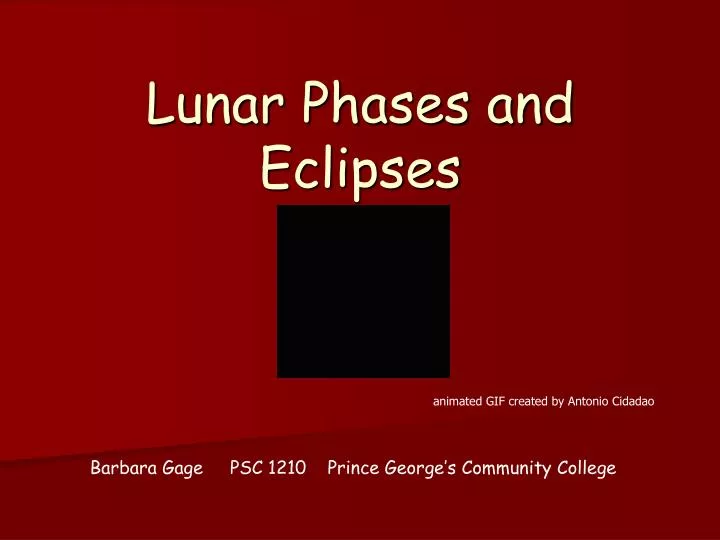 lunar phases and eclipses