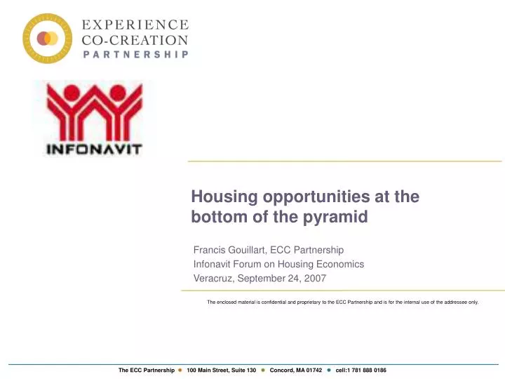 housing opportunities at the bottom of the pyramid