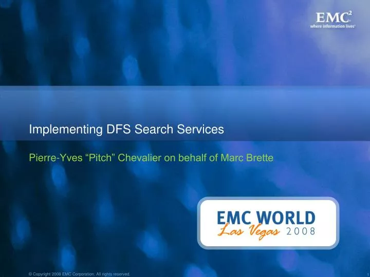 implementing dfs search services