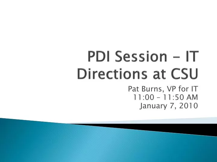 pdi session it directions at csu