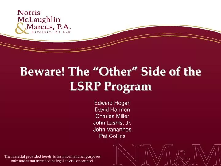 beware the other side of the lsrp program