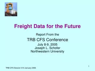 Freight Data for the Future