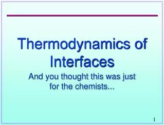 thermodynamics of interfaces