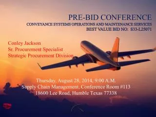 Conley Jackson Sr. Procurement Specialist Strategic Procurement Division