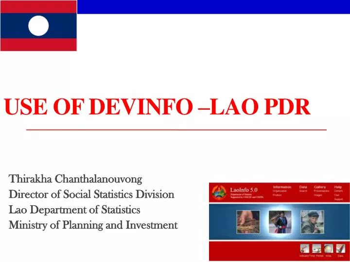 use of devinfo lao pdr
