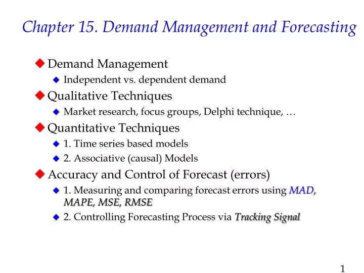 chapter 15 demand management and forecasting