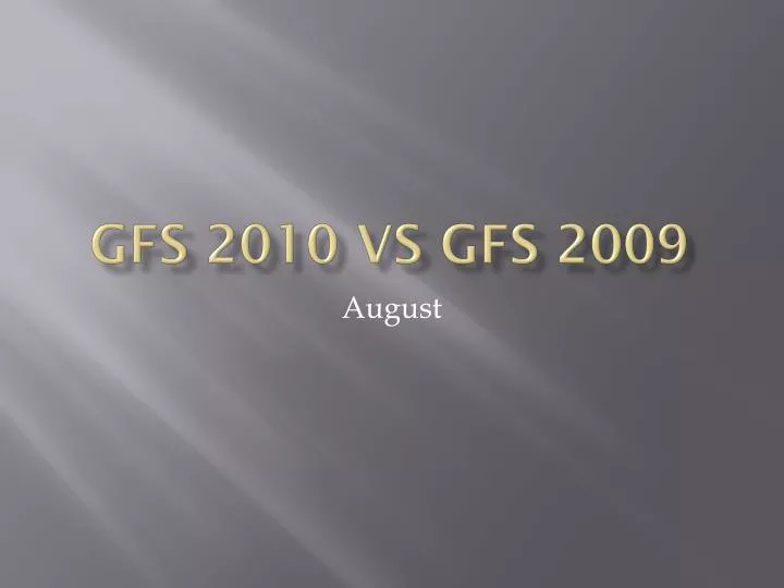 gfs 2010 vs gfs 2009