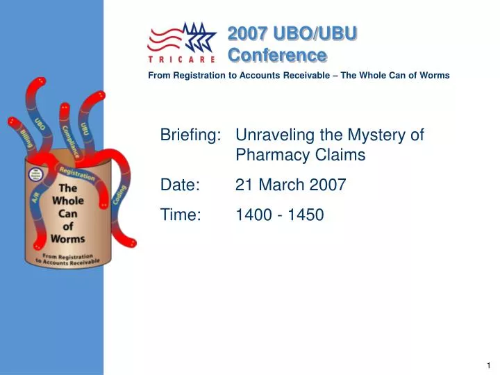 briefing unraveling the mystery of pharmacy claims date 21 march 2007 time 1400 1450