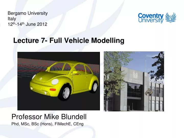 lecture 7 full vehicle modelling