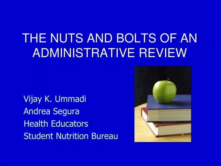 the nuts and bolts of an administrative review