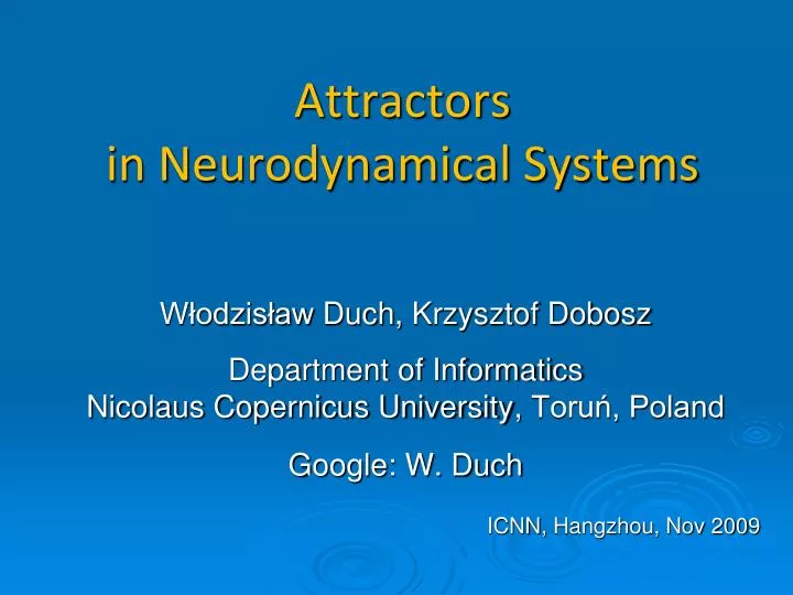 attractors in neurodynamical systems