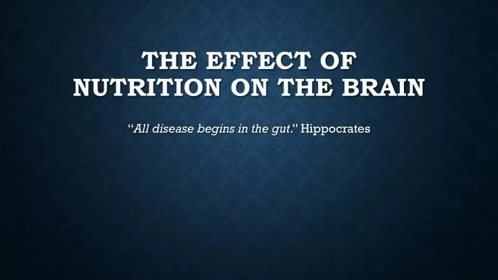 the effect of nutrition on the brain