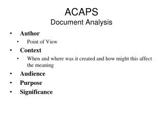 ACAPS Document Analysis