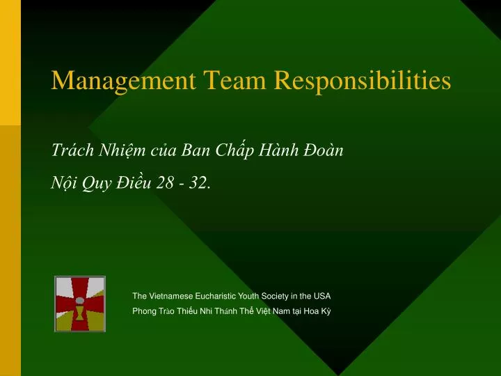 management team responsibilities