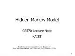 Hidden Markov Model - slide 1