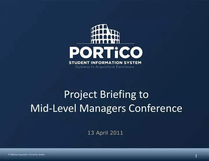project briefing to mid level managers conference